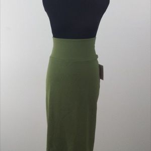 NWT XL LuLaRoe Olive Green Cassie Pencil Skirt